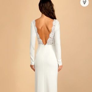 Lulus Romantic Moments Long Sleeve wedding dress
